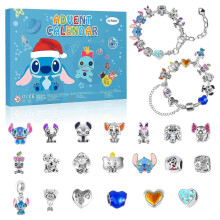 (A) Christmas Jewelry Advents Calendar Kids Unique Bracelets Making Accessories Kit Holiday Party Fun