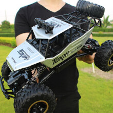 (37cm, Silver) High Speed Off-Road RC Truck 1:12 Scale with Rechargeable Batteries 2.4Ghz Electric Toy Car for All Adults & Kids