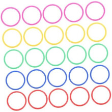 TOBBOMEY 48 Pcs Thick Plastic Toss Rings, Random Colors, Tossing Game for Kids and Adults, Indoor Outdoor Party Carnival