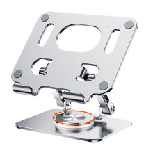 (Silver) HYwys Metal Laptop Stand Adjustable Computer Stand for Desk Ergonomic Aluminum Holder for 4-13 inch Tablets Sliver