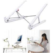 Aluminum Laptop Stand Foldable Portable Adjustable Height Computer Tablet Holder White