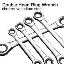 (8-10) Double Head Ratchet Wrench Set 8-19mm Chrome Vanadium Steel Auto Repair Tools Quick Release Spanner