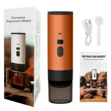 (No bracket, Orange) Portable Coffee Maker Espresso Machine 7800mAh Self-Heating Travel Coffee Maker for Camping Car RV Hiking Office