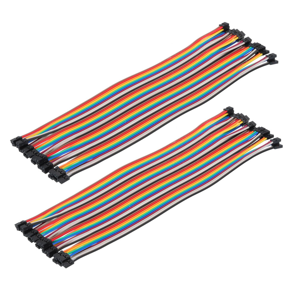 2.0Mm 2P Female To Female Breadboard Jumper Wires 20Cm 40 Pin 2.54Mm Ribbon Cable For Diy Electronics 9187378517949