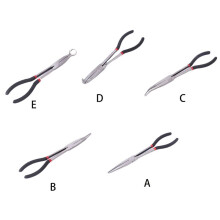 (45 degree) 11" Duckbill Pliers Extra Long Reach Needle Nose Pliers 90/45/25 Degree Straight Head for Hard-to-Reach Narrow Spaces Repair Tool
