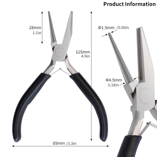 (Pink) 5'' Round Concave Pliers 1PC Wire Looping Pliers Precision Wire Bending Tools for DIY Jewelry Making Hobby Projects 1