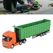 Modèle de camion-benne en métal moulé sous pression vert à l’échelle 1:50 pour enfants, 300x80x49mm