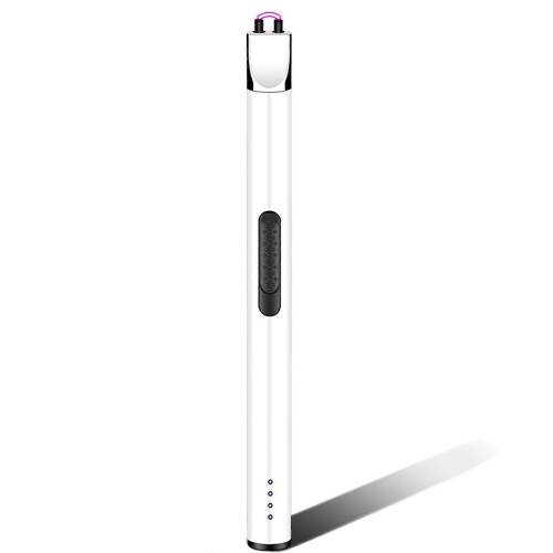 (White) USB Rechargeable Lighter Windproof Flameless Lighter for Grilling Cooking