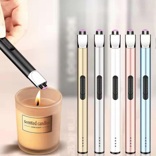 (Rose Gold) USB Rechargeable Lighter Windproof Flameless Lighter for Grilling Cooking 1