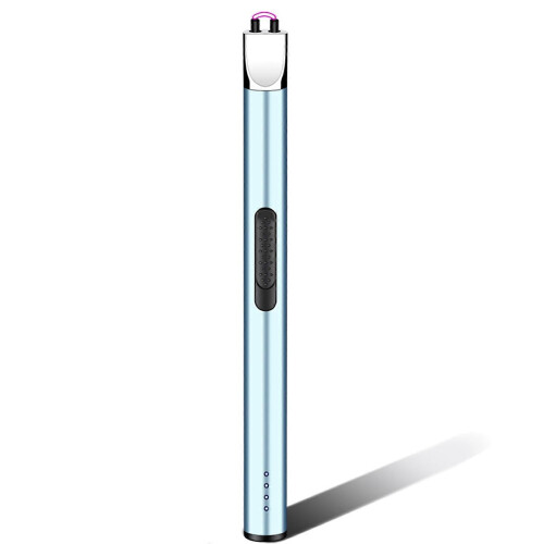 (Blue) USB Rechargeable Lighter Windproof Flameless Lighter for Grilling Cooking