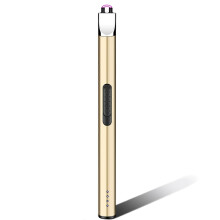 (Champagne Golden) USB Rechargeable Lighter Windproof Flameless Lighter for Grilling Cooking