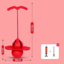 (Armrest Dual-use,Red)Pogo Bouncing Ball with Handle and Ball Pumps Jump Toy Pogo Maximum Load-Bearing 220lb Suitable for Children Adult