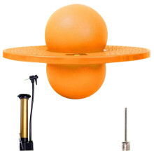 (Round, Yellow) Pogo Bouncing Ball with Handle and Ball Pumps Jump Toy Pogo Maximum Load-Bearing 220lb Suitable for Children Adult
