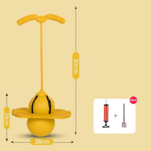(Armrest Dual-use, Yellow) Pogo Bouncing Ball with Handle and Ball Pumps Jump Toy Pogo Maximum Load-Bearing 220lb Suitable for Children Adult