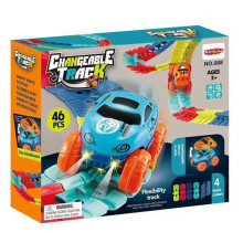 (46pcs) Anti-Gravity Track Set with Car Flexible Track With LED Light-Up Race Car Set Gift for Kids