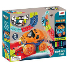 (92pcs) Anti-Gravity Track Set with Car Flexible Track With LED Light-Up Race Car Set Gift for Kids