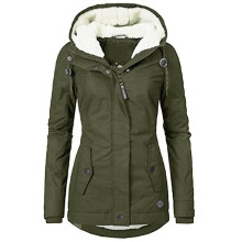 (2XL,Green)Waterproof Warm Hooded Winter Coat Thickend Fleece Lined Cotton Coat for Women
