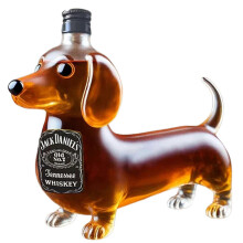 (Dog, D) French-Bulldog Whiskey Bottle Present Whiskey Tasting Glasses for Party