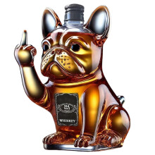 (Fa Dou, D) French-Bulldog Whiskey Bottle Present Whiskey Tasting Glasses for Party