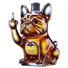 (Fa Dou, B) French-Bulldog Whiskey Bottle Present Whiskey Tasting Glasses for Party