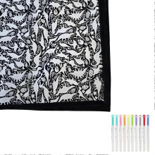 (B) Blanket Coloring Kit with 10 Fabric Markers Unleash Creativity with DIY Design Unique Holiday Gift Exchange