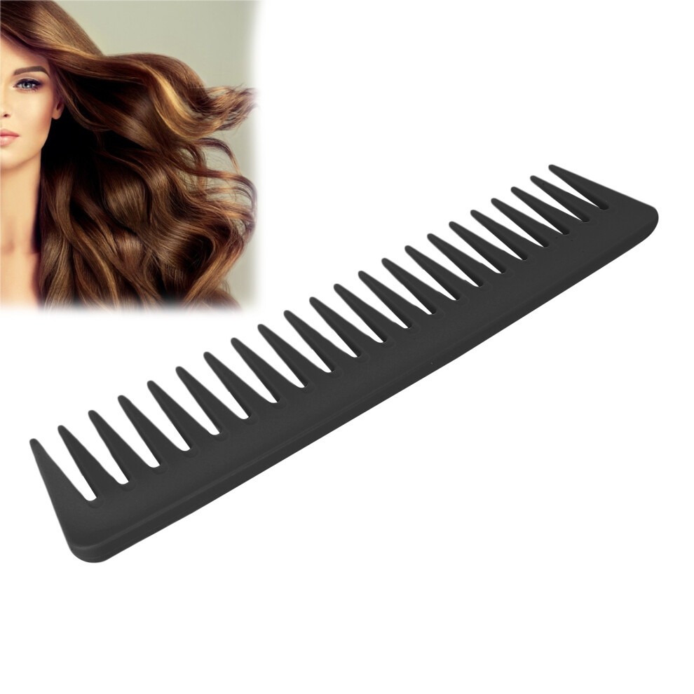 Unisex Black Wide Teeth Detangling Comb For Curly Hair, 19X4cm