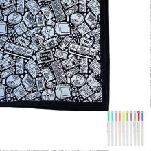 (H) Blanket Coloring Kit with 10 Fabric Markers Unleash Creativity with DIY Design Unique Holiday Gift Exchange