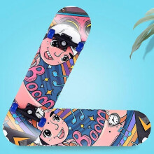 (4) 31 Inch Cartoon Print Skateboards Complete Longboard for Beginners Girls Boys Teens Youths 7-Layer Maple Deck