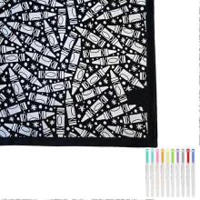 (A) Blanket Coloring Kit with 10 Fabric Markers Unleash Creativity with DIY Design Unique Holiday Gift Exchange