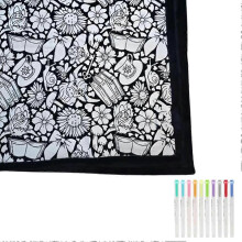(E) Blanket Coloring Kit with 10 Fabric Markers Unleash Creativity with DIY Design Unique Holiday Gift Exchange