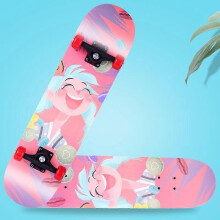 (13) 31 Inch Cartoon Print Skateboards Complete Longboard for Beginners Girls Boys Teens Youths 7-Layer Maple Deck