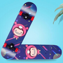 (7) 31 Inch Cartoon Print Skateboards Complete Longboard for Beginners Girls Boys Teens Youths 7-Layer Maple Deck