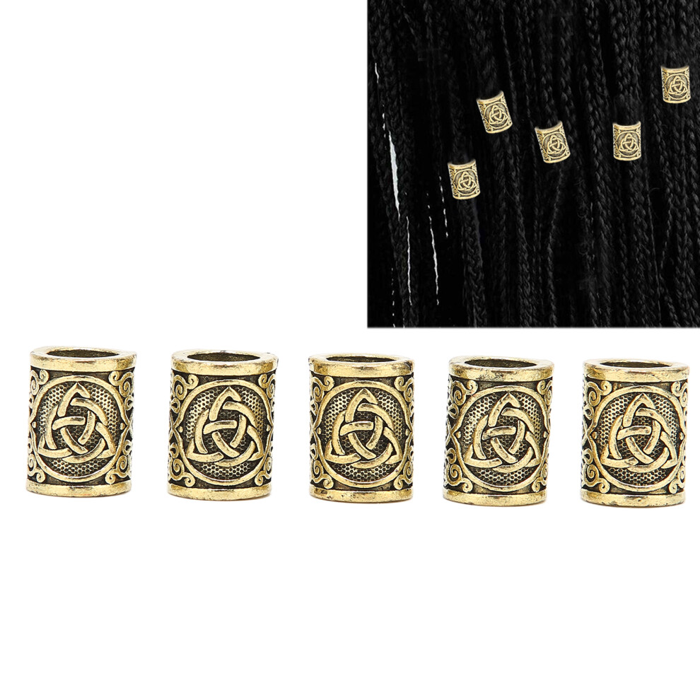 5pcs Viking Rune Hair Beads - Antique Alloy Beard & Hair Accessories