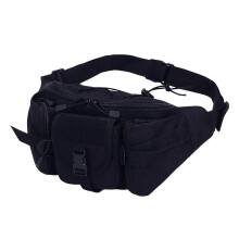 (Black) Outdoor Sports Waterproof Waist Bag Stylish Multi-Purpose Cross-body Fanny Pack for Hiking Running