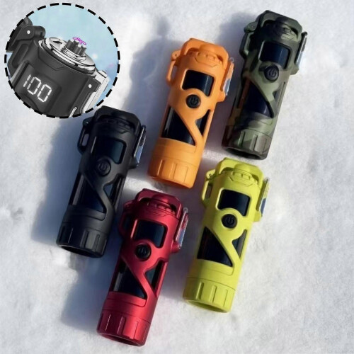 (Green) Windproof Flameless Arc Lighter With Bright Led Light Reusable Rechargeable Lighter for Lighter Lover 1