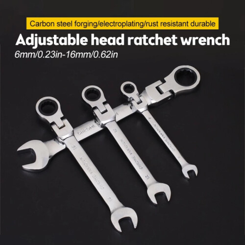 (10mm) 6-11mm Dual Head Ratchet Wrench Set, Quick Release Combination Spanner, Double Ended Ratcheting Hand Tool 1