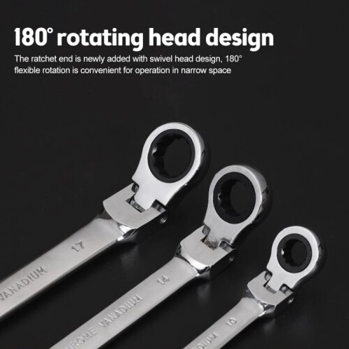 (10mm) 6-11mm Dual Head Ratchet Wrench Set, Quick Release Combination Spanner, Double Ended Ratcheting Hand Tool 2