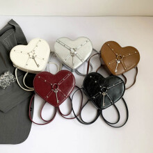 (5, 23x6.5x20cm) Women's PU Leather Backpack Punk Heart Shape Key Pendant Zip-Up Waterproof Fashion Mini Backpack Bag Rivet Bag
