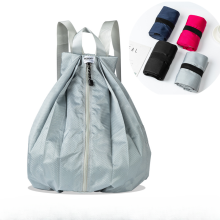 (GRAY) Outdoor Portable Waterproof Lightweight Sports Travel Folding Bag Ins Backpack School Bag for Female High School Students
