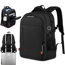 (Black, 16 inch) Men's 16-inch Laptop Backpack Ultra-Light Waterproof Luminous Logo Multifunctional Casual Travel Bag Student School Backpack