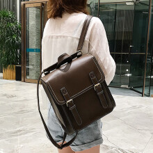 (brown, 28x10x30cm) Vintage Leather Backpack for Women, Fashion Shoulder Bag, High Quality School Bag for Girls, Unisex Water Bucket Backpack