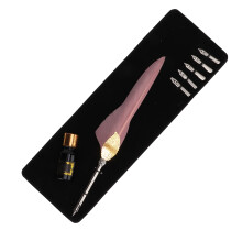 Antique Calligraphy Dip Pen Set Retro Feather Writing Quill Ink And Nibs With Stand Elegant Vintage Luxury Gift For Birthdays And Weddings