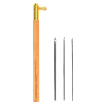Drei-Kopf Poke-Nadelset mit Holzgriffen – Stick- und Strickwerkzeug