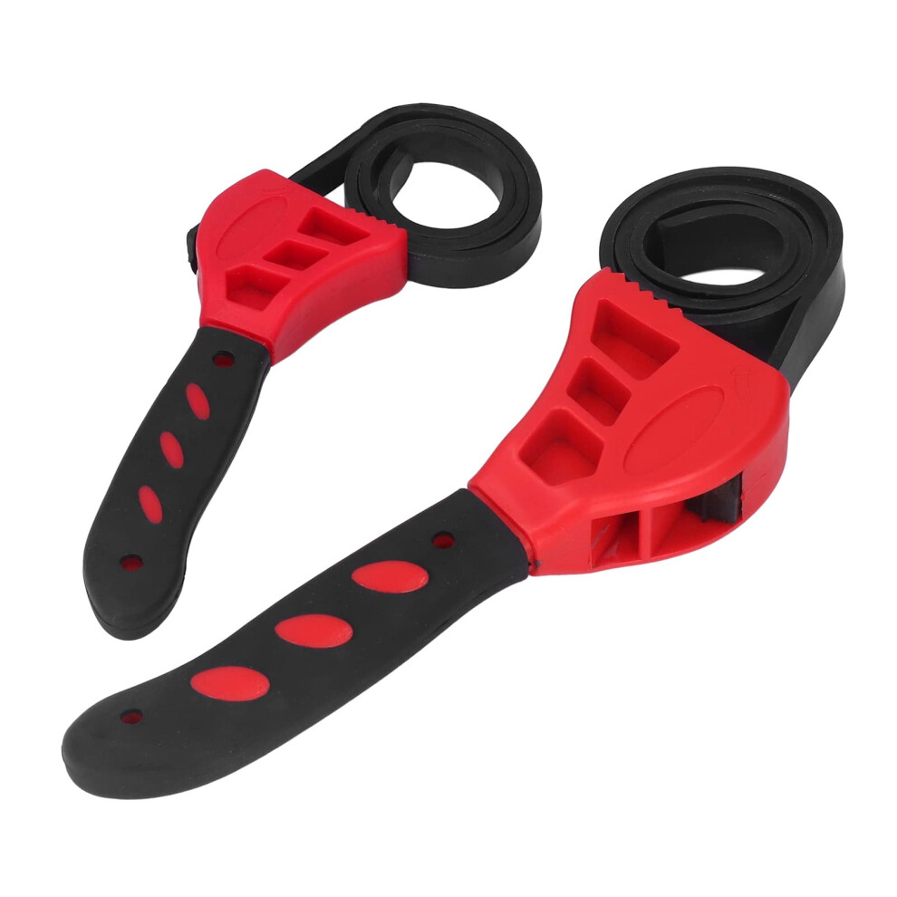Adjustable Rubber Strap Wrench 6In 8In Red, Multi Purpose Belt Wrench For Car And Plumbing 9187378518175