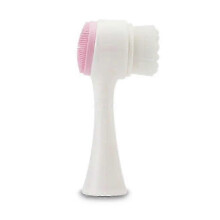 (white-pink) 3D Double Side Face Washing Brush Cleaning Massage Brushes Wash Product Skin Care Tool Silicone Deep Cleaning Pore Face Brush