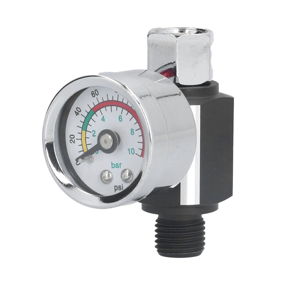 Alloy Air Pressure Regulator Valve 1/4In For Spray Gun, 0-140 Psi 4271376993784