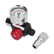 Válvula reguladora de ar de alto desempenho com porta de 1/4" e faixa de 0-140 PSI para aplicações industriais.