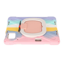 Custodia robusta in silicone rosa per tablet Xiaomi Mi Pad 6 e 6 Pro con protezione antistrappo e tracolla