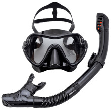 (Black) Snorkeling Gear Professional No Leak Seal Snorkel Set Snorkeling Packages Swimming Gear Equipment For Swimming