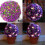 2 x 27cm Purple Topiary Balls Solar LED Lights 1